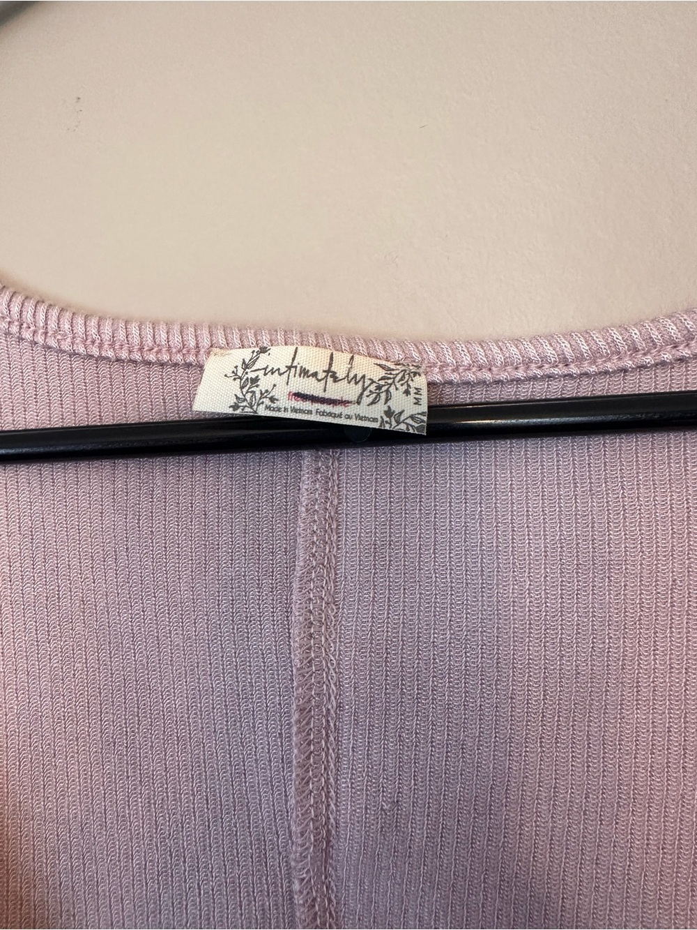 Light Blush Long-Sleeve Ribbed Henley Top - Picture 2 of 3